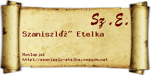 Szaniszló Etelka névjegykártya