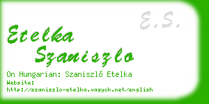 etelka szaniszlo business card