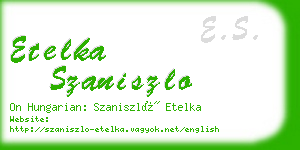 etelka szaniszlo business card